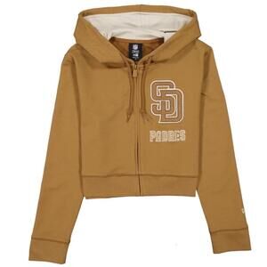NWOT New Era SD Padres Cropped Zip-Up Hoodie Sweatshirt, size Large